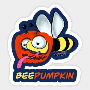 Pumpkin and naughty Bee funny gift idea Halloween Sticker